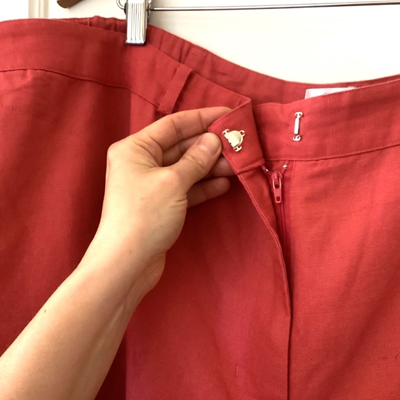 Emma James Linen Blend Capri Pants Women’s Plus 24W Coral Pink Flat Front Summer - Picture 13 of 13